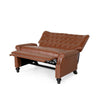 Oversized Recliner Chair Rivets Tufted Back Light Brown Faux Leather By Casagear Home BM321758