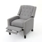 Pushback Recliner Chair Tufted Back Birch Wood Gray Fabric By Casagear Home BM321762