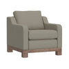 Sama Accent Armchair, Back Pillow, Solid Wood, Almond Gray by Casagear Home