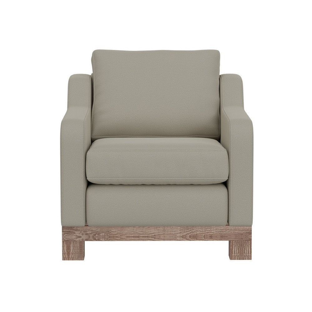 Sama Accent Armchair Back Pillow Solid Wood Almond Gray by Casagear Home