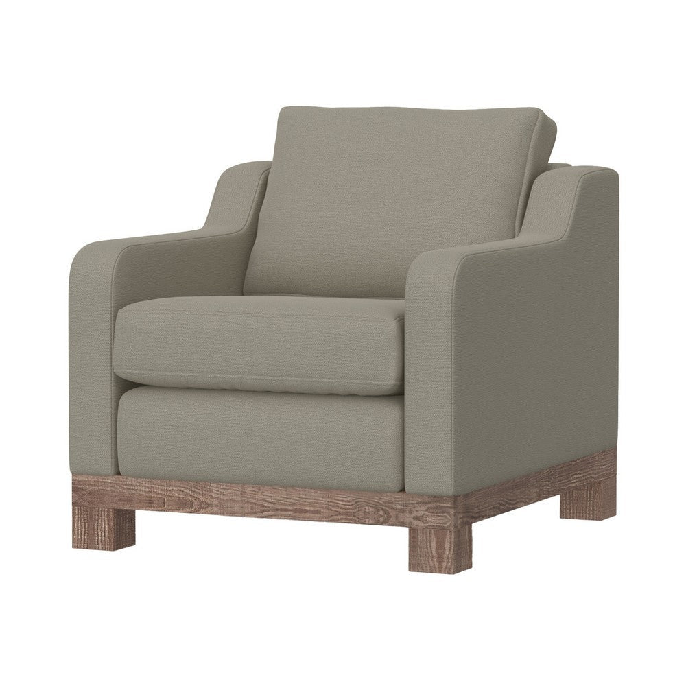Sama Accent Armchair Back Pillow Solid Wood Almond Gray by Casagear Home