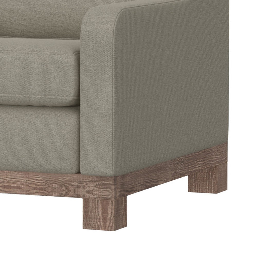 Sama Accent Armchair Back Pillow Solid Wood Almond Gray by Casagear Home