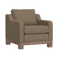 Sama Accent Armchair, Back Pillow, Light Brown Polyester by Casagear Home
