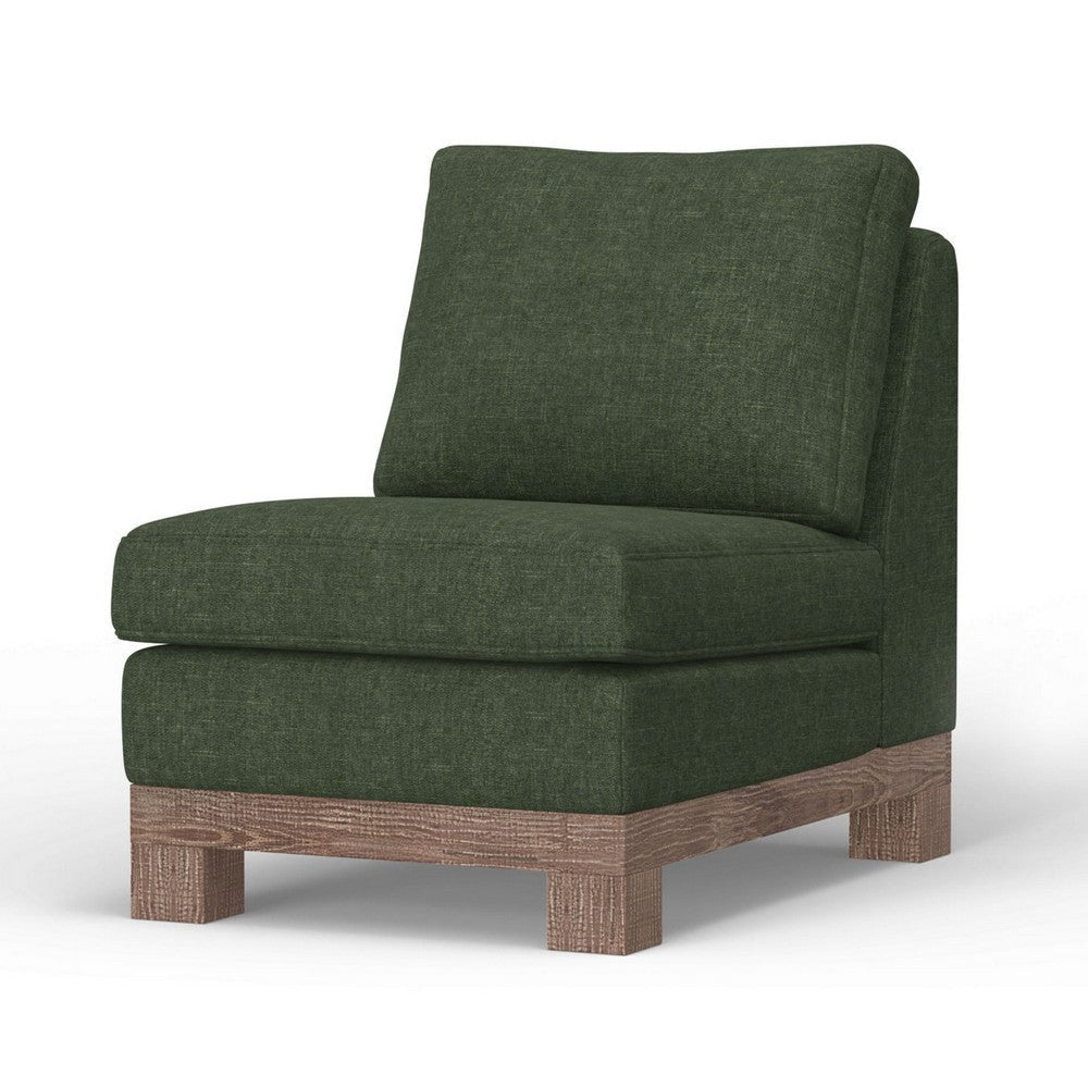 Sama Modular Armless Chair Back Pillow Solid Wood Dark Olive Green By Casagear Home BM323286