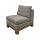 Sama Modular Armless Chair 1 Pillow Solid Wood Almond Gray by Casagear Home