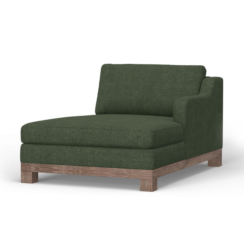 Sama RAF Modular Chaise Pillow 67 Inch Solid Wood Olive Green Polyester BM323289