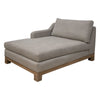 Sama RAF Modular Chaise Pillow 67 Inch Solid Wood Almond Gray Polyester