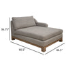 Sama RAF Modular Chaise Pillow 67 Inch Solid Wood Almond Gray Polyester