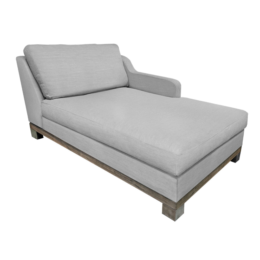Sama RAF Modular Chaise, Pillow, 67 Inch, Solid Wood, Beige Polyester