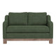 Sama 60’’ Loveseat 2 Accent Pillow Solid Wood Olive Green by Casagear Home
