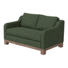 Sama 60’’ Loveseat 2 Accent Pillow Solid Wood Olive Green by Casagear Home