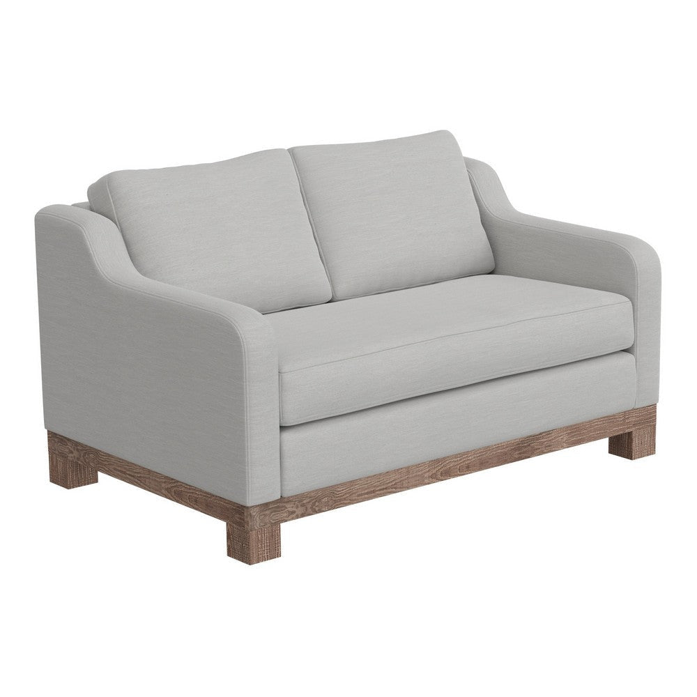 Sama Loveseat, 2 Pillows, Bench Style, Solid Wood, White by Casagear Home