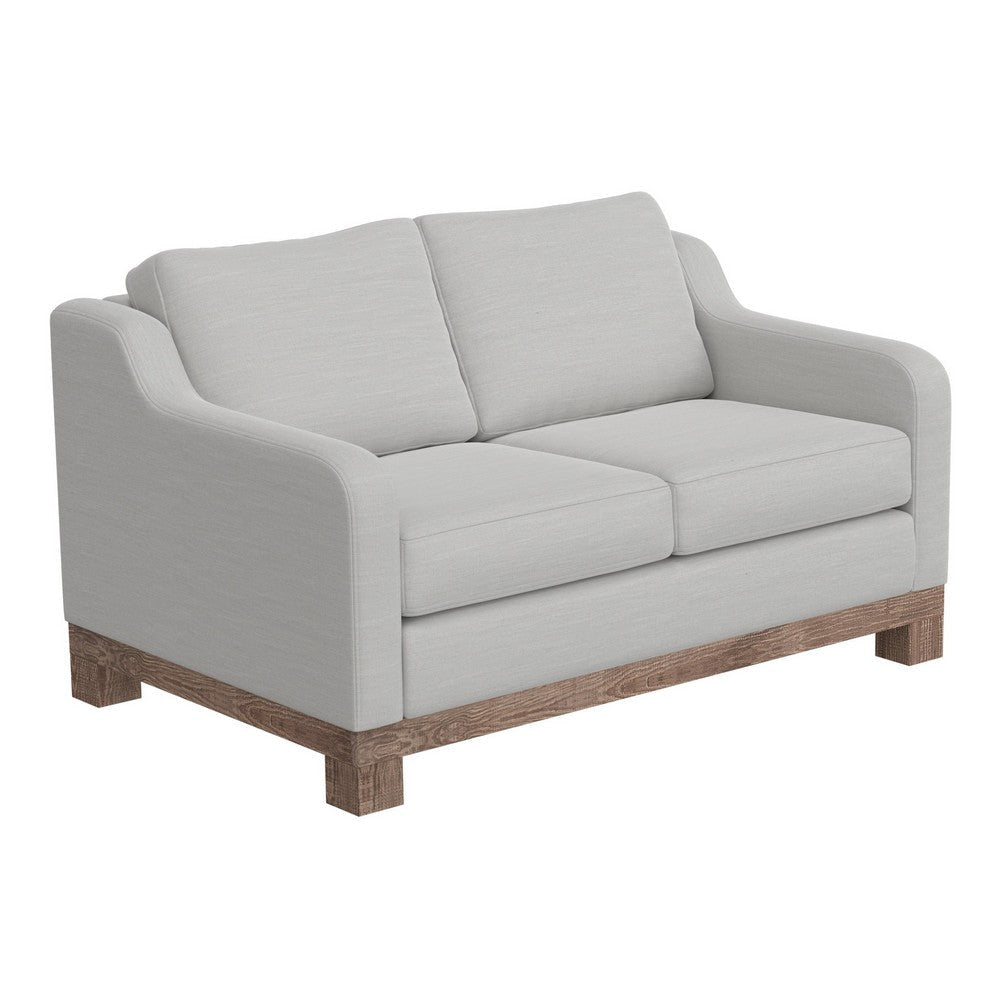 Sama Loveseat 2 Accent Pillow 60’’ Solid Wood White by Casagear Home