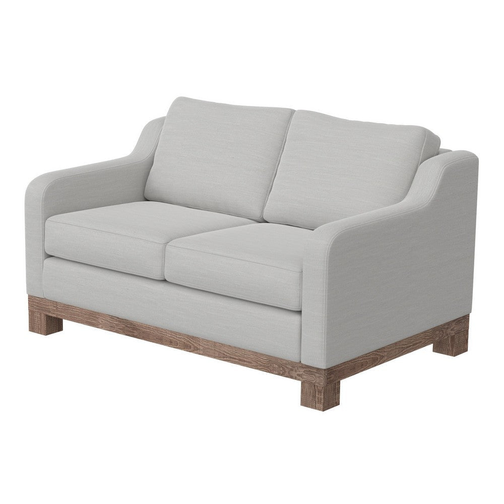 Sama Loveseat 2 Accent Pillow 60’’ Solid Wood White by Casagear Home