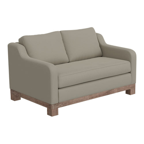 Sama Loveseat, 2 Pillows, Bench Style, Solid Wood, Gray by Casagear Home