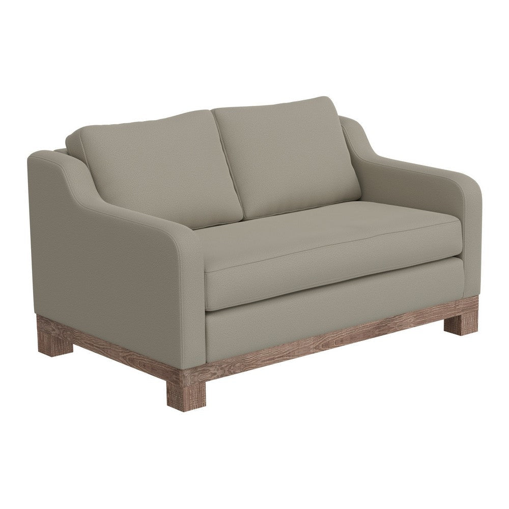 Sama Loveseat, 2 Pillows, Bench Style, Solid Wood, Gray by Casagear Home