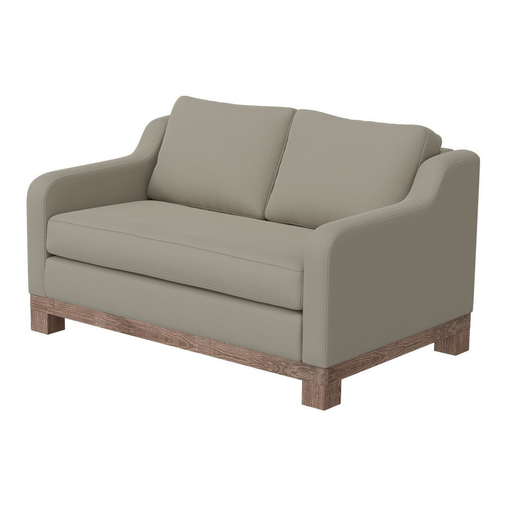 Sama Loveseat 2 Pillows Bench Style Solid Wood Gray by Casagear Home