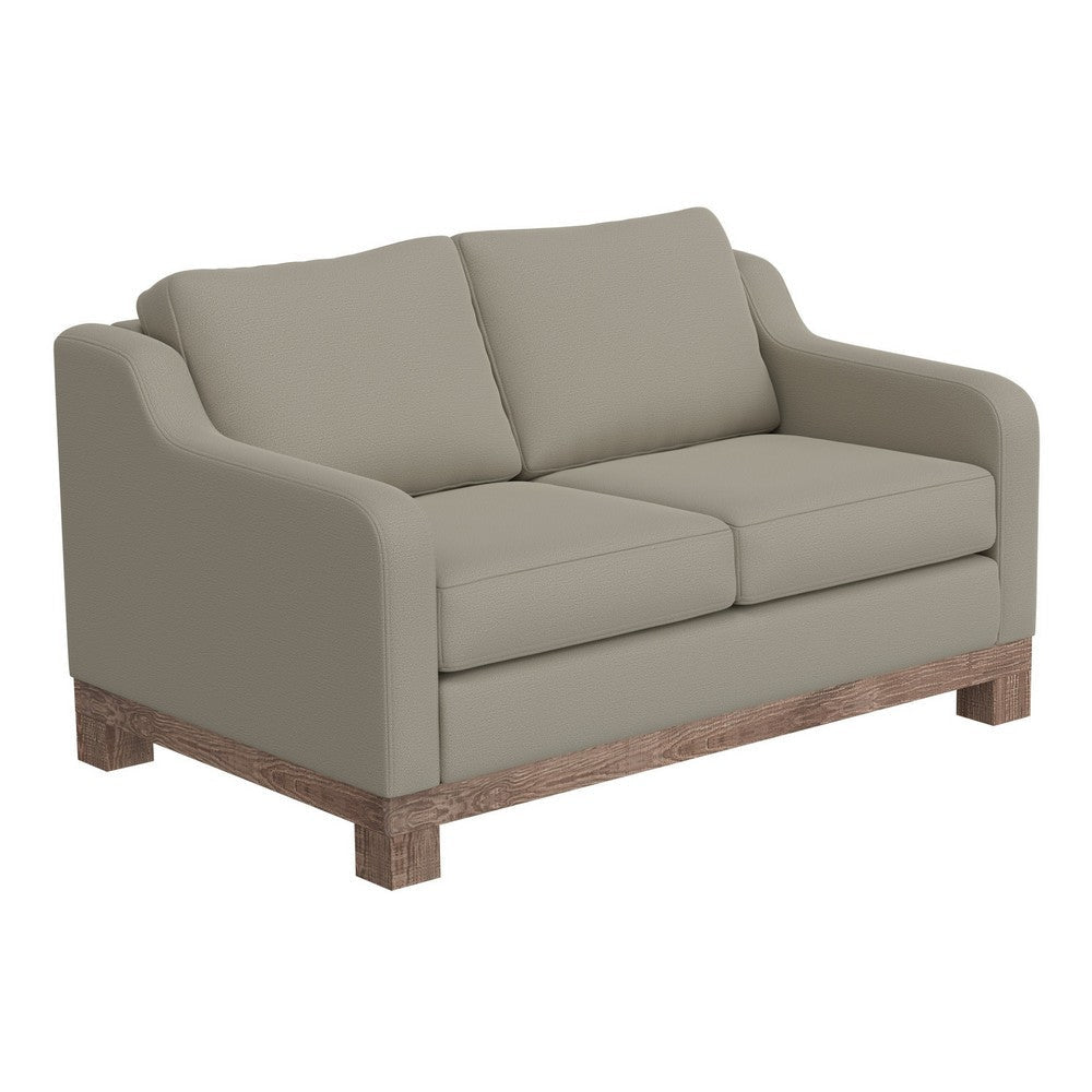 Sama Loveseat 2 Accent Pillow 60’’ Solid Wood Gray by Casagear Home