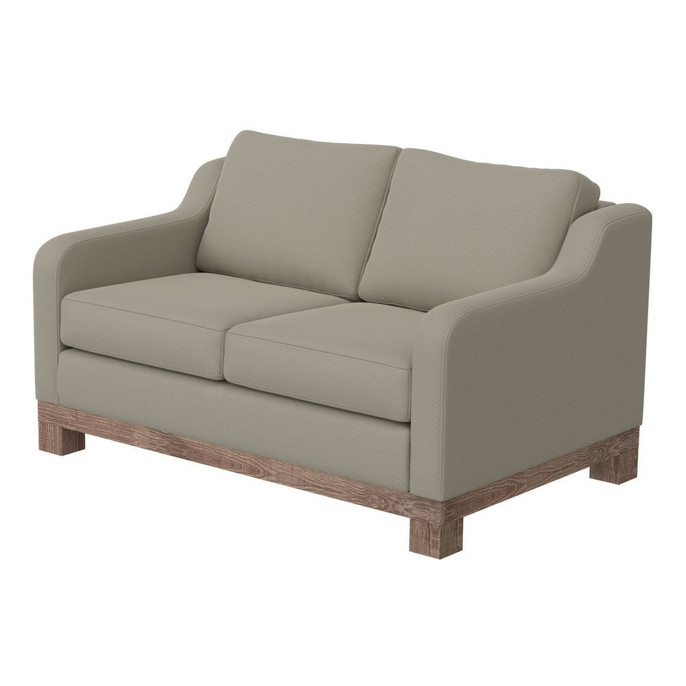 Sama Loveseat 2 Accent Pillow 60’’ Solid Wood Gray by Casagear Home