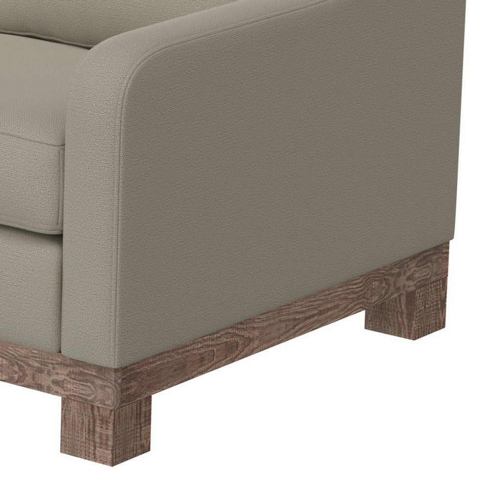 Sama Loveseat 2 Accent Pillow 60’’ Solid Wood Gray by Casagear Home