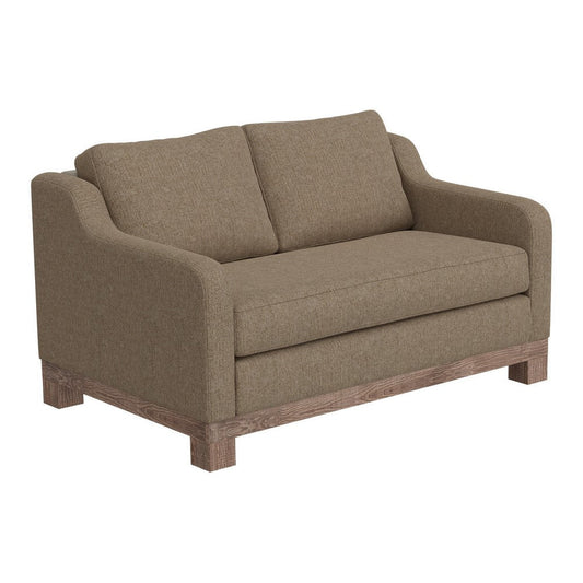 Sama Loveseat, 2 Pillows, Bench Style, Solid Wood, Brown by Casagear Home