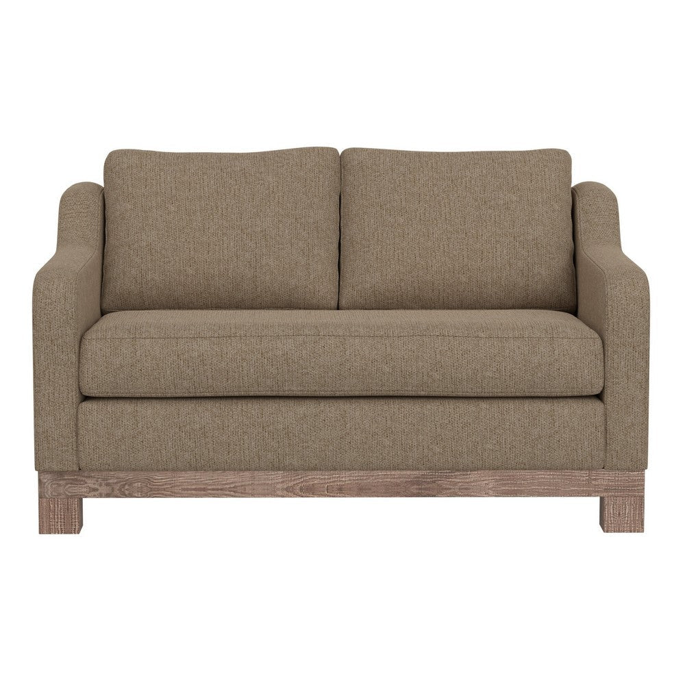 Sama Loveseat 2 Pillows Bench Style Solid Wood Brown by Casagear Home