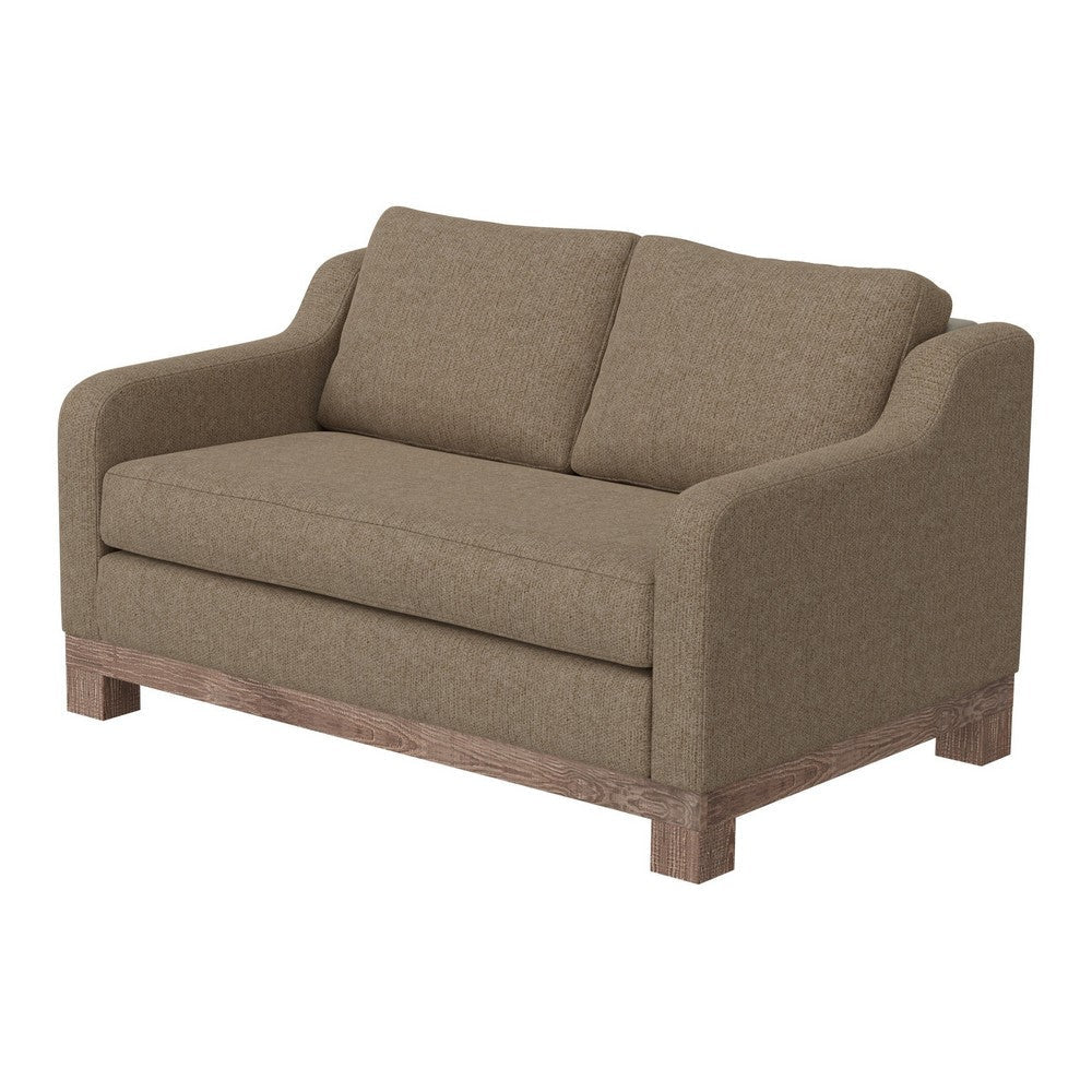 Sama Loveseat 2 Pillows Bench Style Solid Wood Brown by Casagear Home