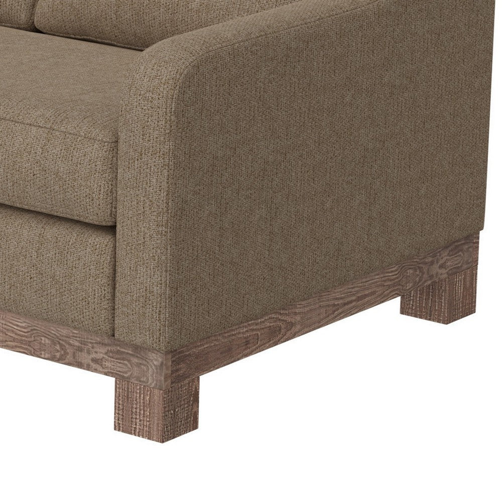 Sama Loveseat 2 Pillows Bench Style Solid Wood Brown by Casagear Home