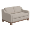 Sama Loveseat, 2 Pillows, Bench Style, Solid Wood, Beige by Casagear Home