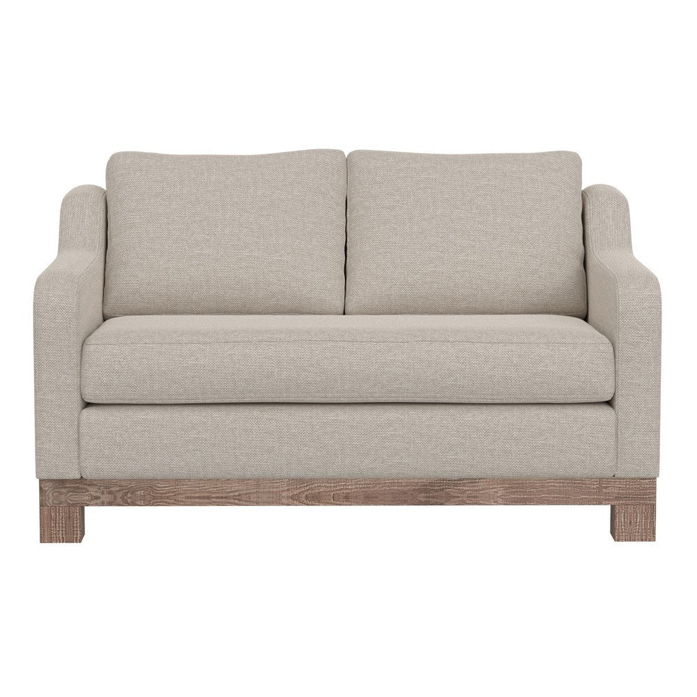 Sama Loveseat 2 Pillows Bench Style Solid Wood Beige by Casagear Home