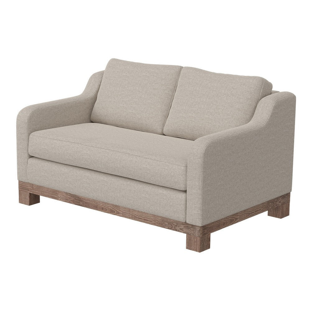 Sama Loveseat 2 Pillows Bench Style Solid Wood Beige by Casagear Home