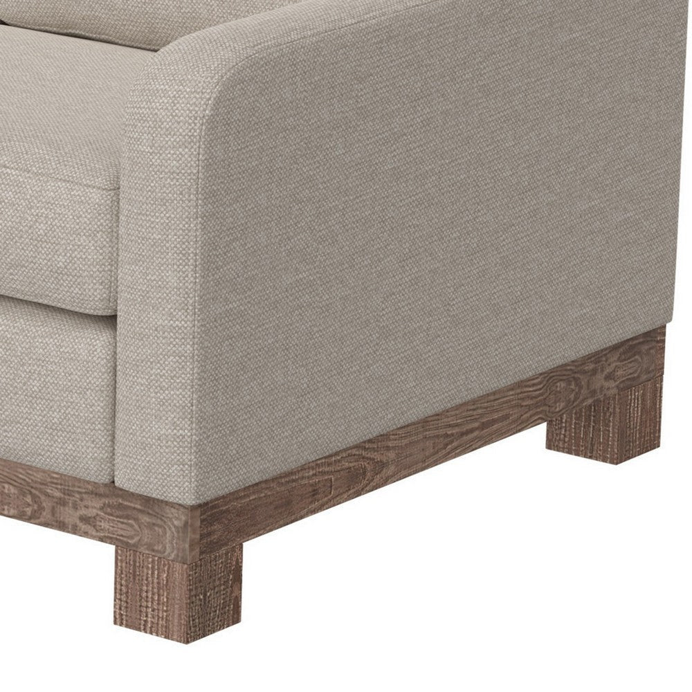 Sama Loveseat 2 Pillows Bench Style Solid Wood Beige by Casagear Home