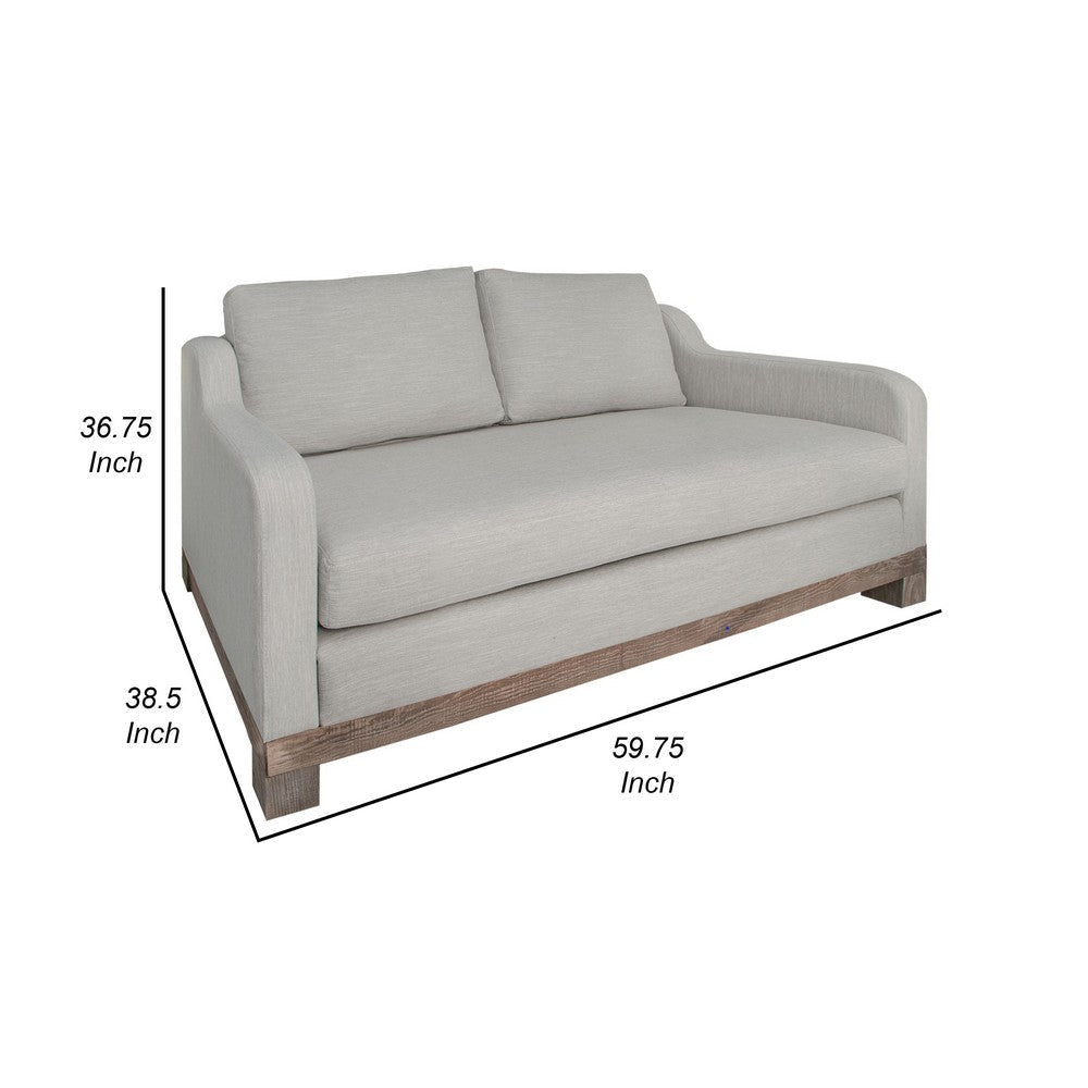 Sama Loveseat 2 Pillows Bench Style Solid Wood Beige by Casagear Home