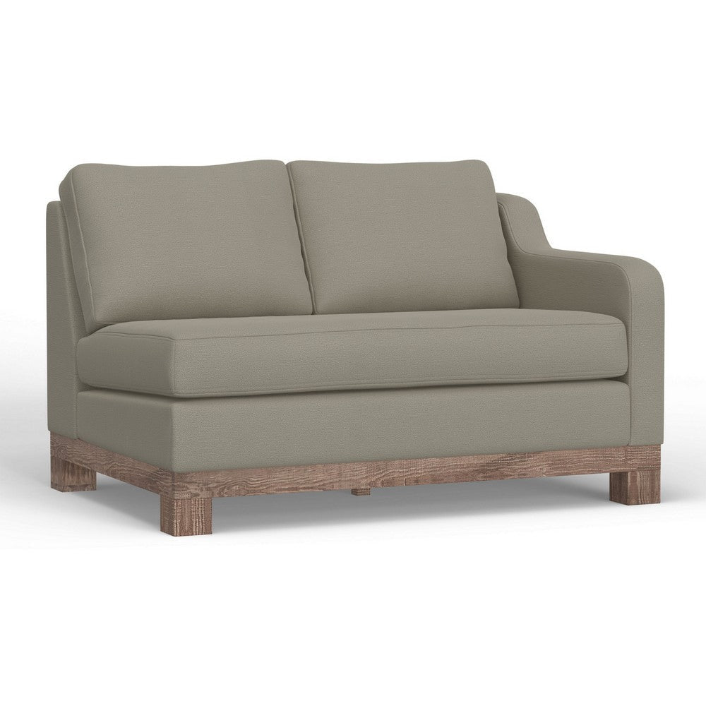 Sama RAF Loveseat, 56" Bench Style Solid Wood, Almond Gray by Casagear Home
