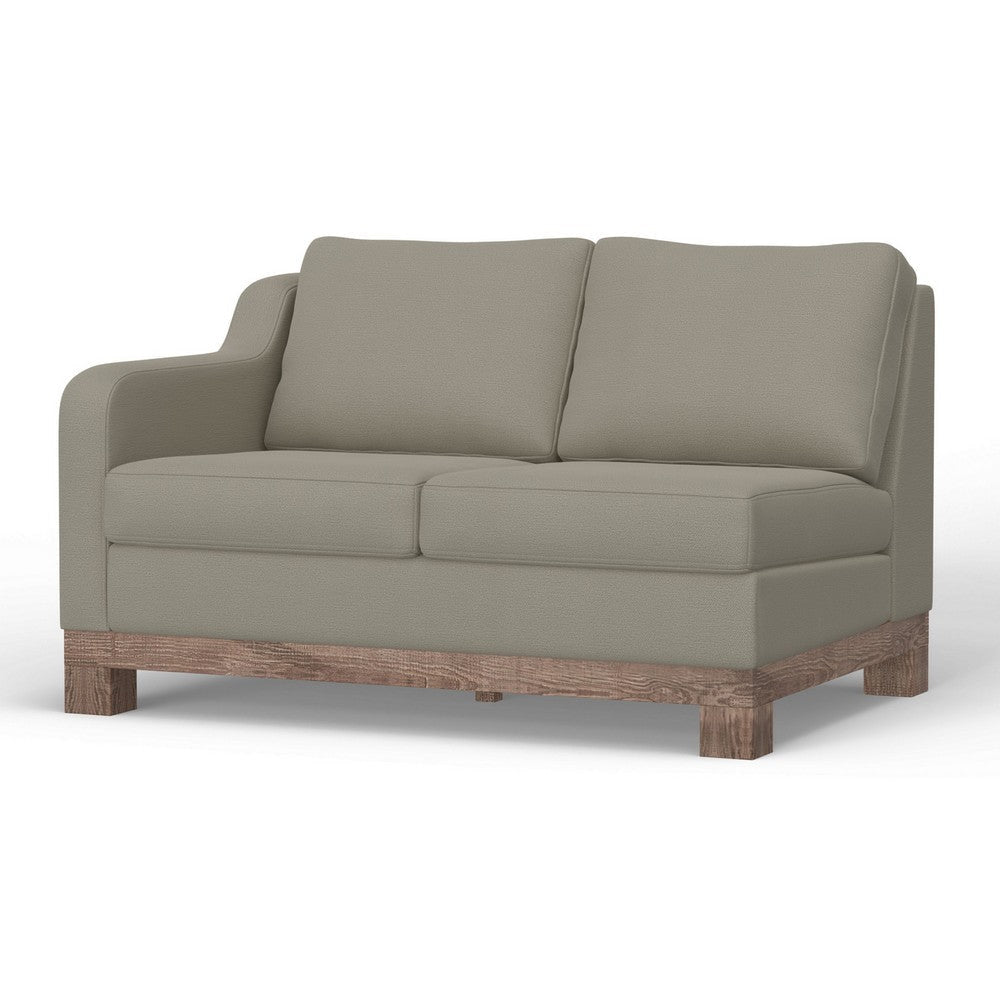 Sama RAF Loveseat 56’’ Solid Wood Almond Gray Polyester by Casagear Home BM323301