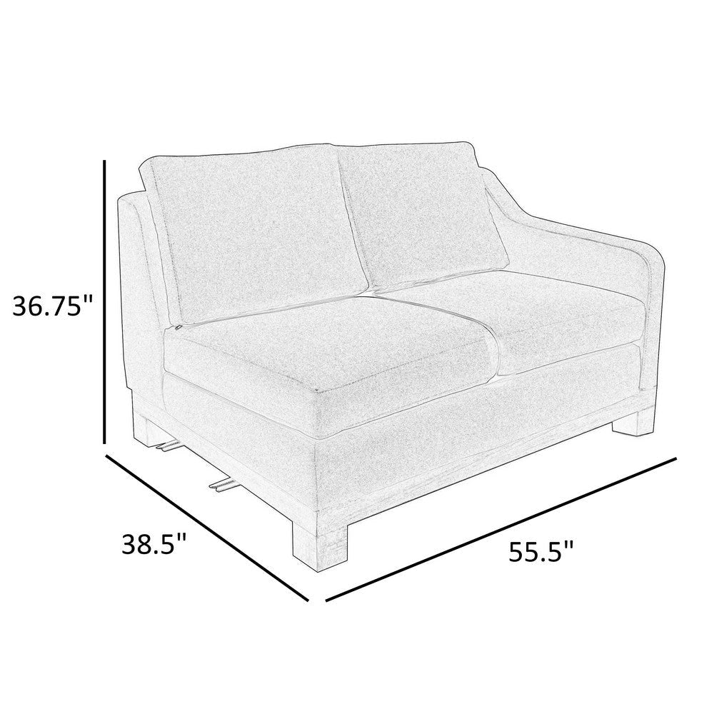 Sama RAF Loveseat 56’’ Solid Wood Almond Gray Polyester by Casagear Home BM323301