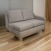Sama RAF Loveseat, 56", Solid Wood, Almond Gray Polyester by Casagear Home