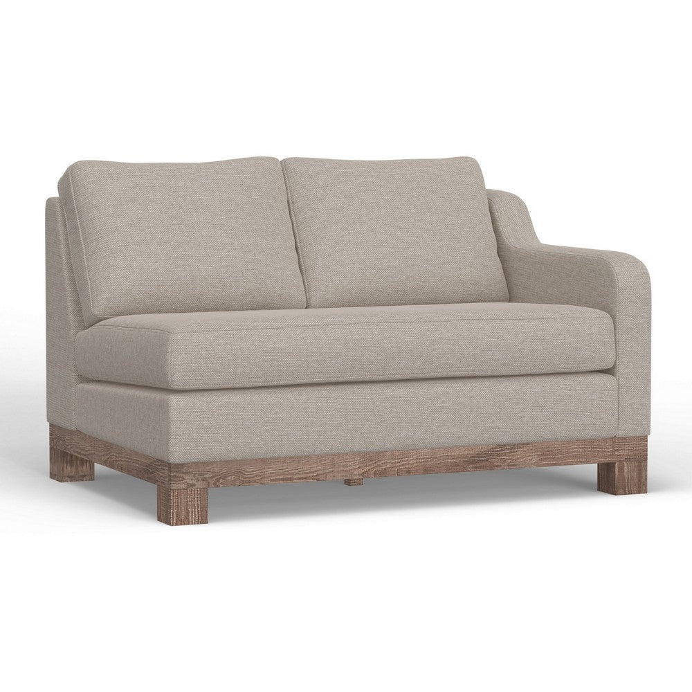 Sama LAF Loveseat, 56" Bench Style Solid Wood, Light Beige by Casagear Home