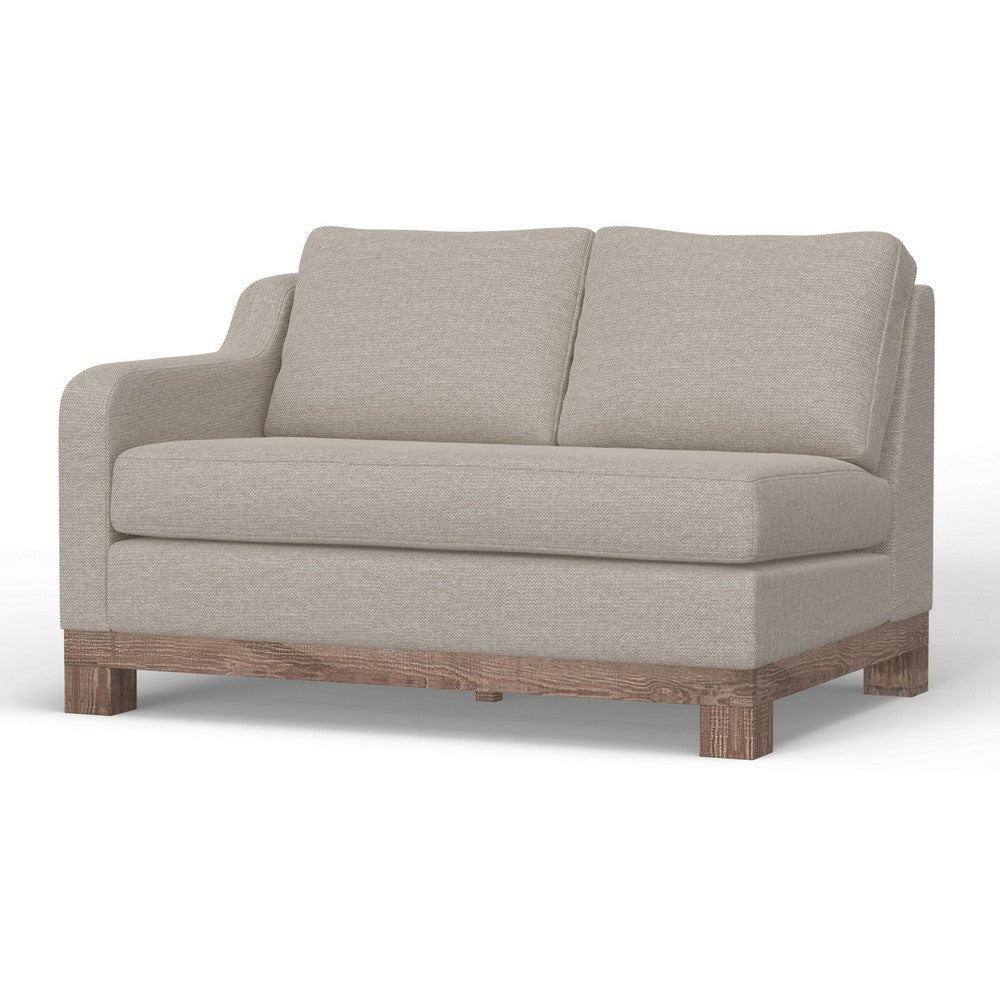 Sama LAF Loveseat 56’’ Bench Style Solid Wood Light Beige by Casagear Home