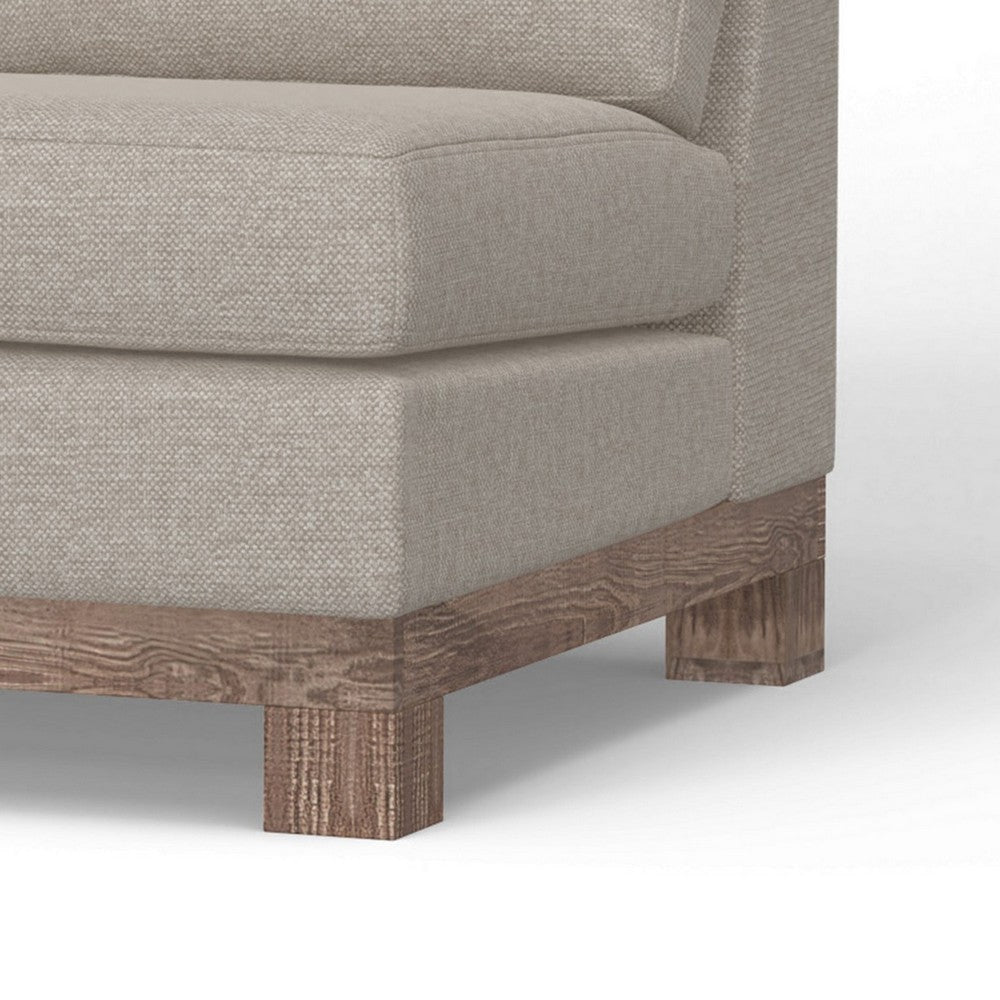 Sama LAF Loveseat 56’’ Bench Style Solid Wood Light Beige by Casagear Home