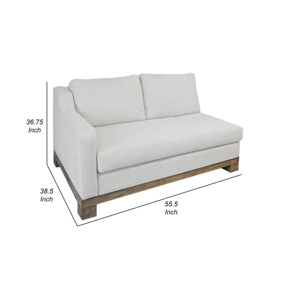 Sama LAF Loveseat 56’’ Bench Style Solid Wood Light Beige by Casagear Home