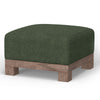 Sama Ottoman Compact Solid Pine Wood 28 Inch Olive Green Polyester By Casagear Home