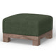 Sama Ottoman Compact Solid Pine Wood 28 Inch Olive Green Polyester By Casagear Home