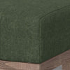 Sama Ottoman Compact Solid Pine Wood 28 Inch Olive Green Polyester By Casagear Home