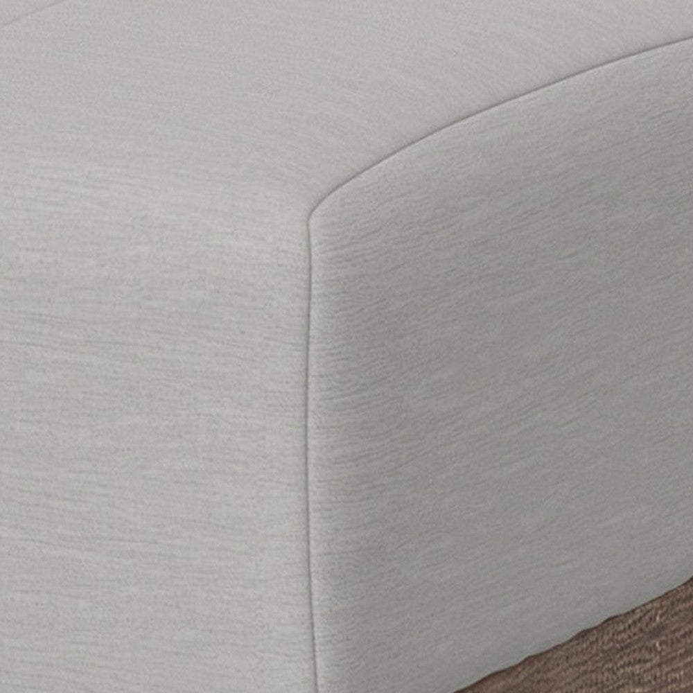 Sama Ottoman 28 Inch Compact Solid Pine Wood 28 Inch White Polyester By Casagear Home