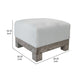 Sama Ottoman 28 Inch Compact Solid Pine Wood 28 Inch White Polyester By Casagear Home