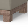 Sama Ottoman 28 Inch Solid Pine Wood 28 Inch Almond Gray Polyester By Casagear Home