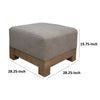 Sama Ottoman 28 Inch Solid Pine Wood 28 Inch Almond Gray Polyester By Casagear Home
