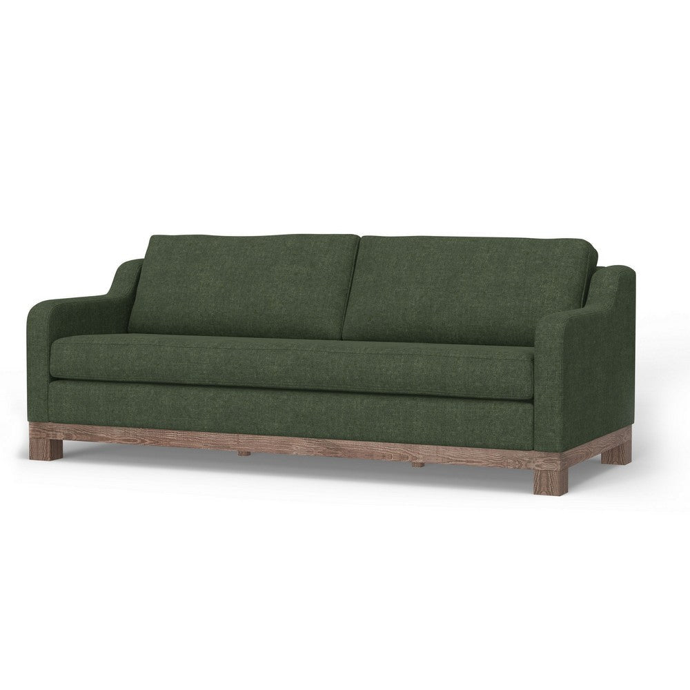 Sama Sofa 2 Accent Pillows 91’’ Bench Style Olive Green by Casagear Home
