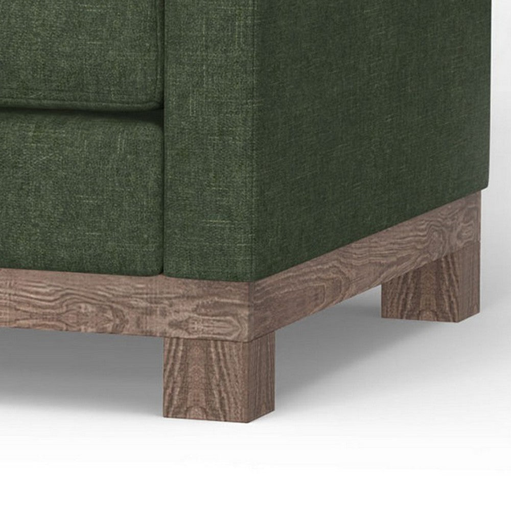 Sama Sofa 2 Accent Pillows 91’’ Bench Style Olive Green by Casagear Home